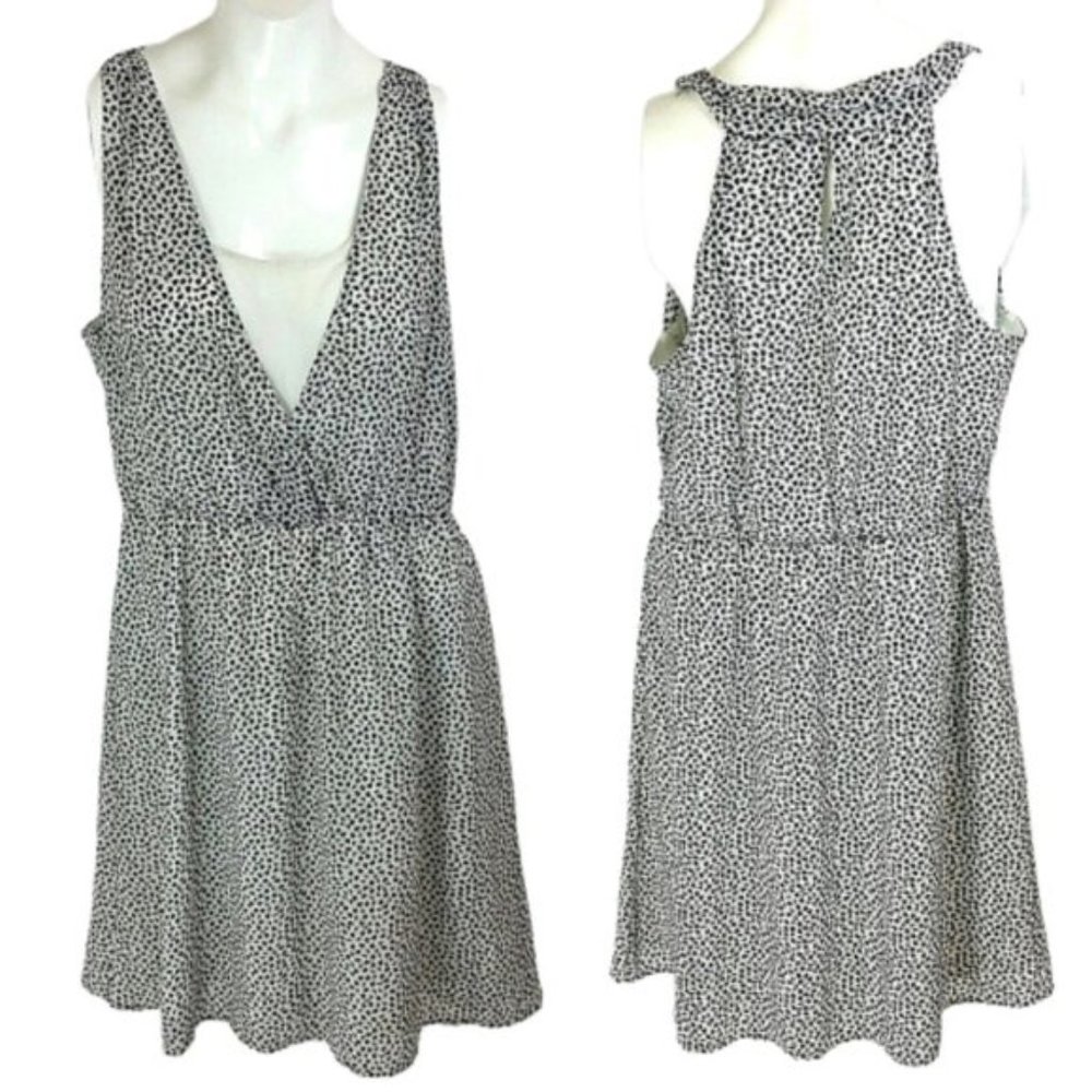 H&M Black & White Polka Dot Chiffon Skater Dress
